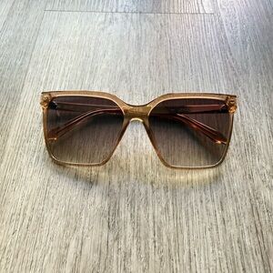 quay australia level up remixed orange tan oversized square sunglasses eyewear